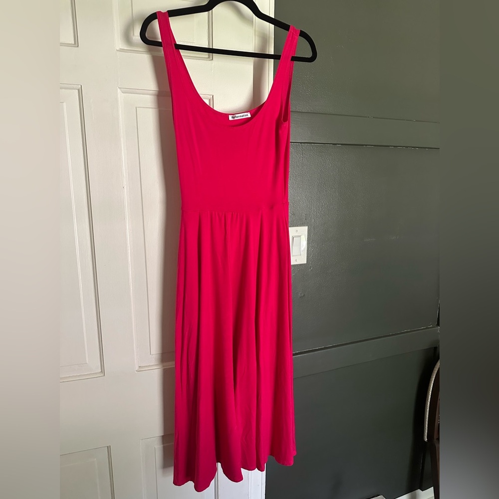 Reformation Rou Sleeveless Knit Midi Dress Stretchy Comfy Soft Casual Jersey - Picture 3 of 9